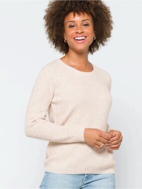 Classic Crewneck Sweater in Light Beige